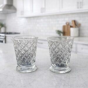 Set of two Clear Textured Glasses